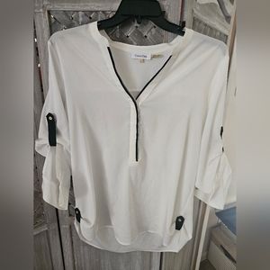 Womens Calvin Klein White Blouse, size Large
